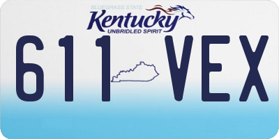 KY license plate 611VEX