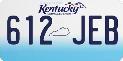 KY license plate 612JEB