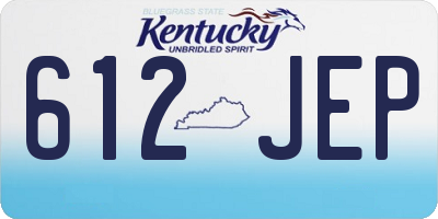 KY license plate 612JEP