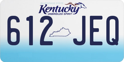 KY license plate 612JEQ