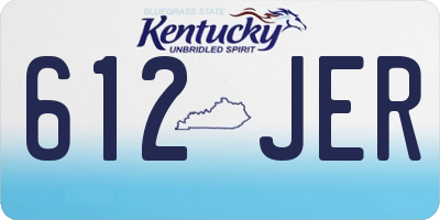 KY license plate 612JER