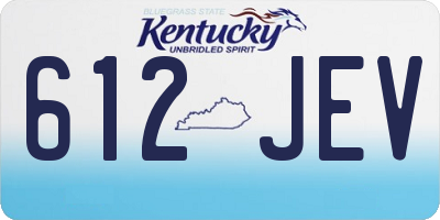 KY license plate 612JEV