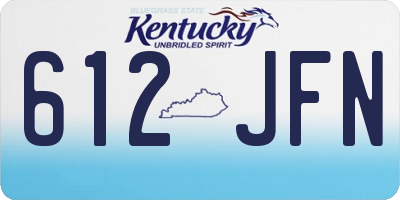 KY license plate 612JFN