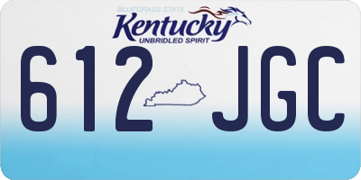 KY license plate 612JGC