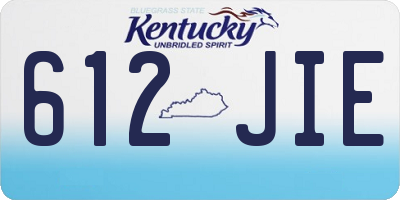 KY license plate 612JIE