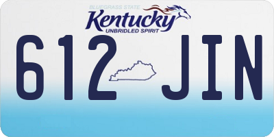 KY license plate 612JIN