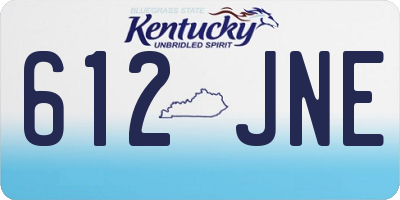 KY license plate 612JNE