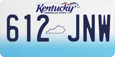 KY license plate 612JNW