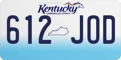 KY license plate 612JOD