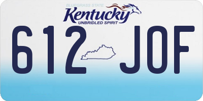KY license plate 612JOF