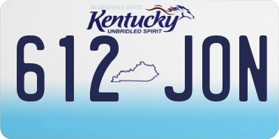 KY license plate 612JON