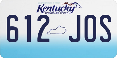 KY license plate 612JOS