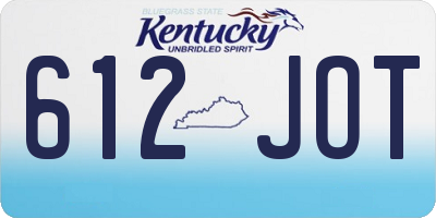 KY license plate 612JOT