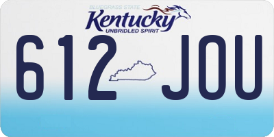 KY license plate 612JOU