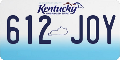 KY license plate 612JOY