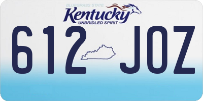 KY license plate 612JOZ