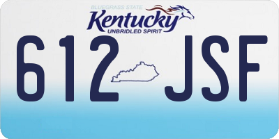 KY license plate 612JSF