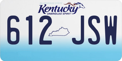KY license plate 612JSW