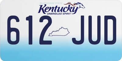 KY license plate 612JUD