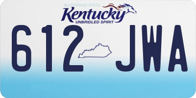 KY license plate 612JWA