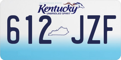 KY license plate 612JZF