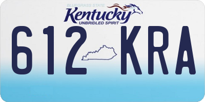 KY license plate 612KRA
