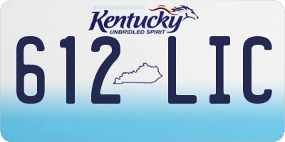 KY license plate 612LIC