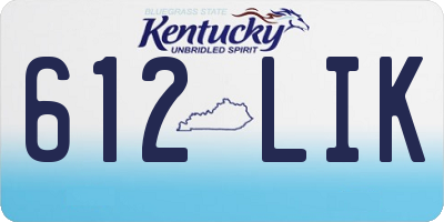 KY license plate 612LIK