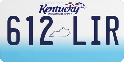 KY license plate 612LIR