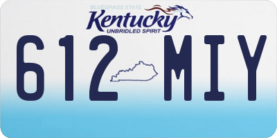 KY license plate 612MIY