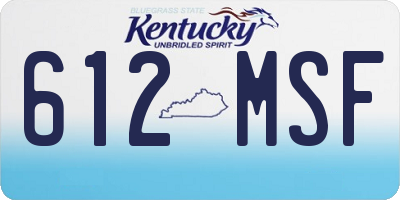 KY license plate 612MSF