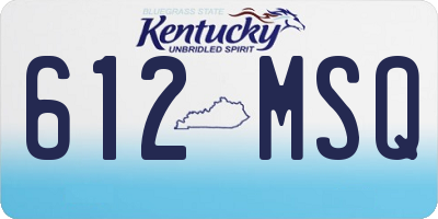 KY license plate 612MSQ