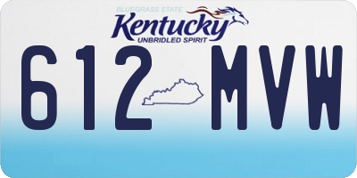 KY license plate 612MVW