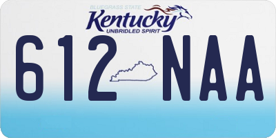 KY license plate 612NAA