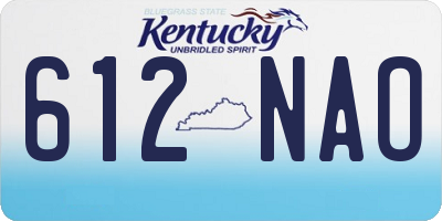KY license plate 612NAO