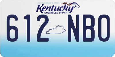 KY license plate 612NBO