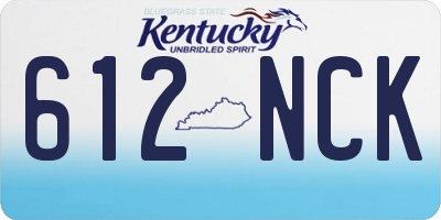 KY license plate 612NCK