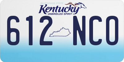 KY license plate 612NCO
