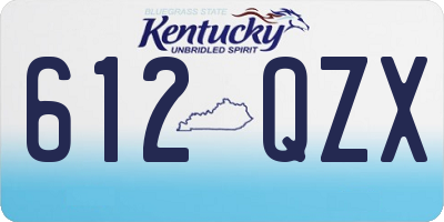 KY license plate 612QZX
