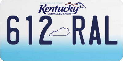 KY license plate 612RAL