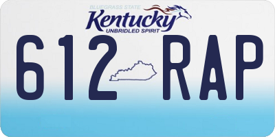 KY license plate 612RAP