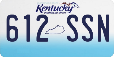 KY license plate 612SSN