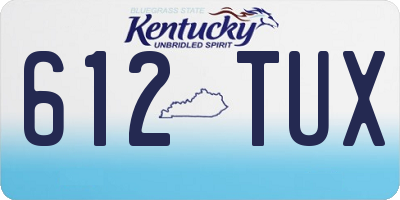 KY license plate 612TUX