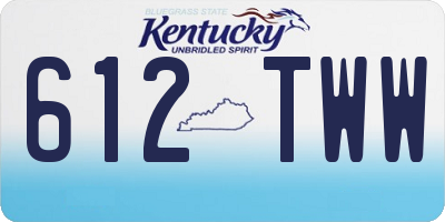 KY license plate 612TWW