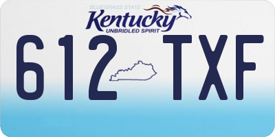 KY license plate 612TXF