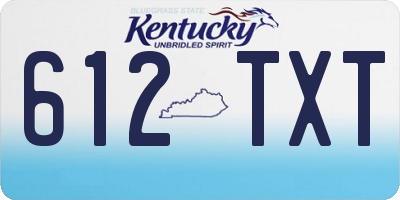 KY license plate 612TXT