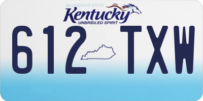 KY license plate 612TXW