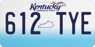 KY license plate 612TYE