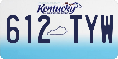 KY license plate 612TYW