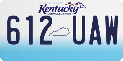 KY license plate 612UAW